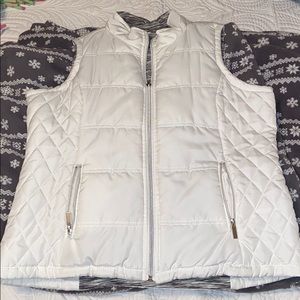 White puffer vest
